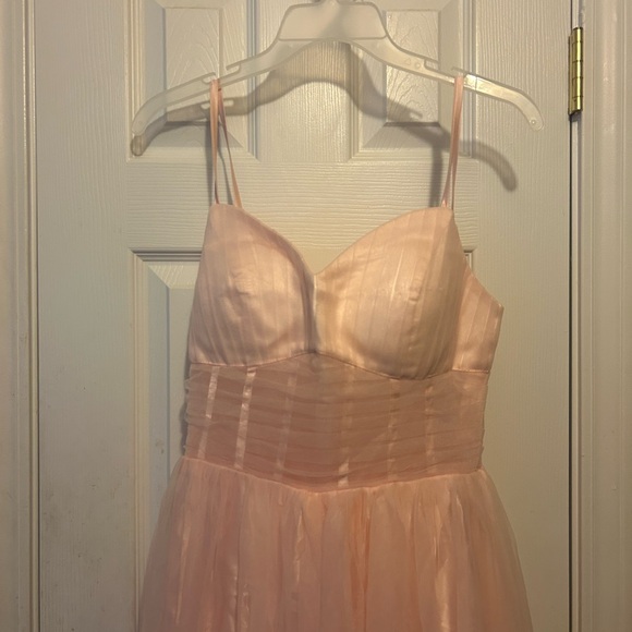 Women's👱🏽‍♀️V Neck Sleeveless Tulle Empire Waist Split Formal Dress👗Sz 9 - Picture 2 of 13